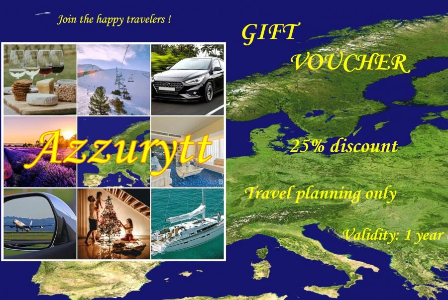 Gift Voucher 25% ~ Travel planning only ~ Azzurytt Travel Concierge
