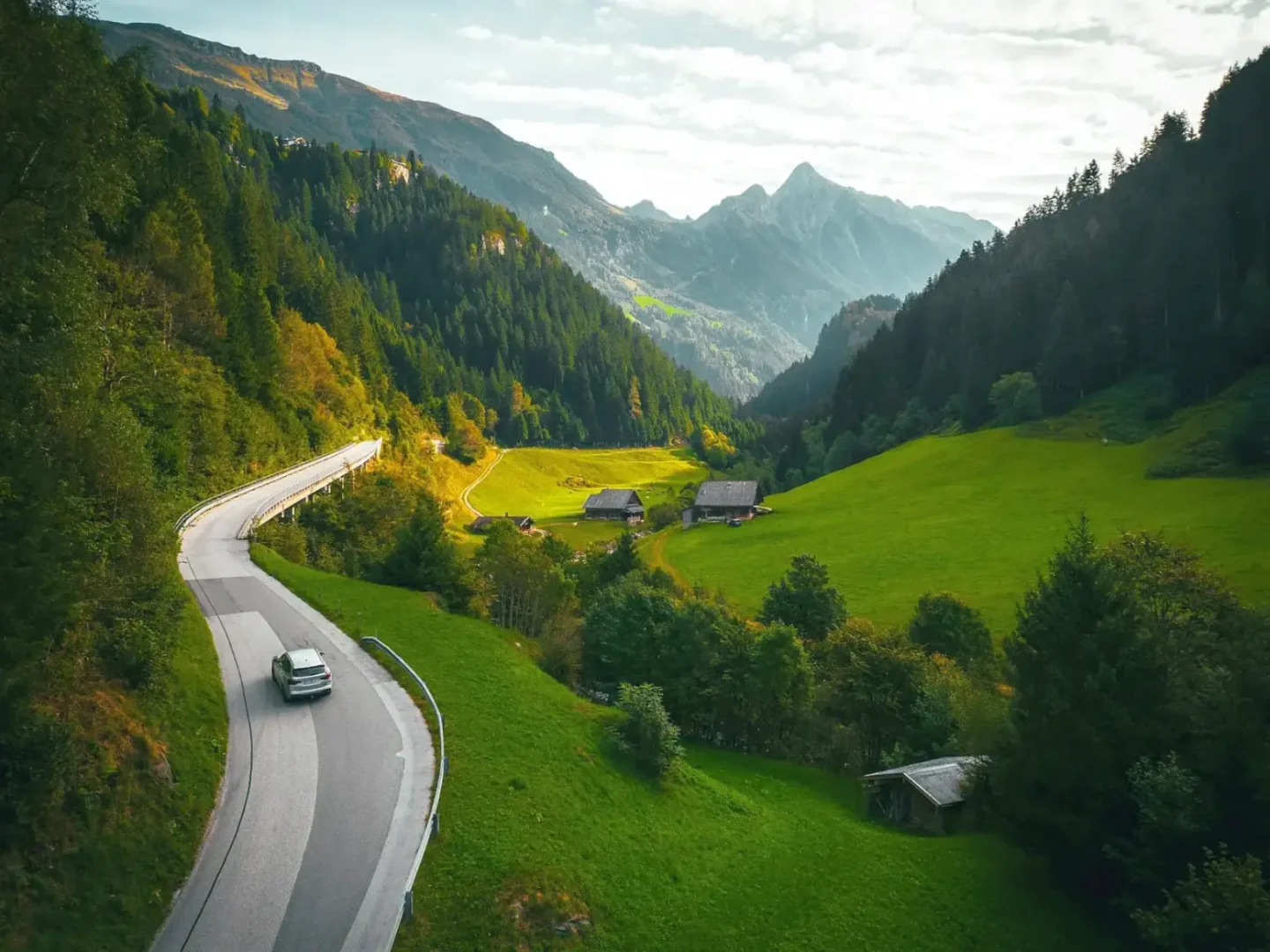 Zillertal mountains winding road. Private chauffeur Austria tour -- Azzurytt Affluent Travel